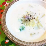 P's亭＊白菜とベーコンの豆乳スープ